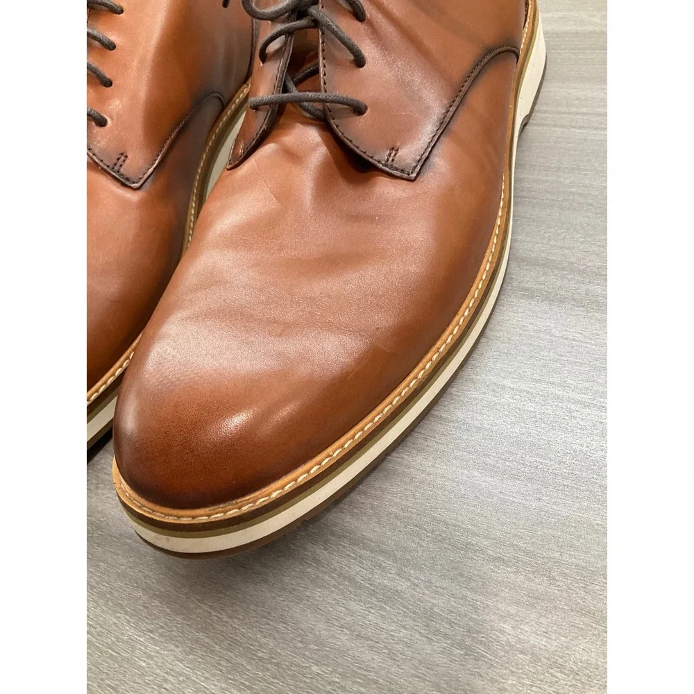 COLE HAAN MENS GRAND 360 OXFORD LEATHER BROWN FORMAL CASUAL NON‎ SLIP SHOES
